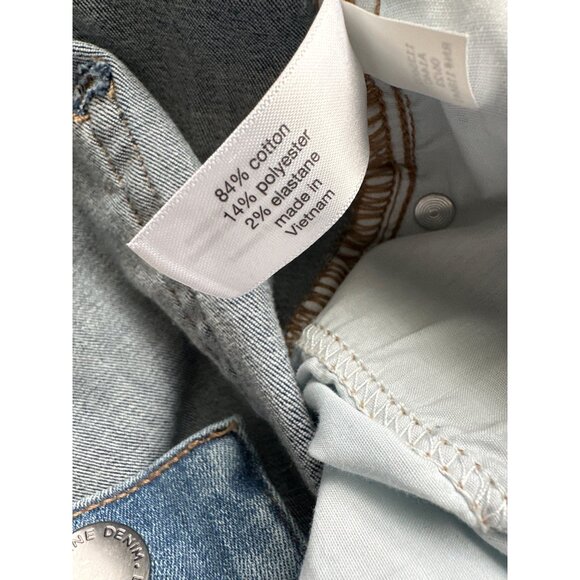 Lane Bryant Flex Magic Jeans Mid-Rise Ankle Whiskering Two Tone Blues 12 SHORT - Picture 5 of 5